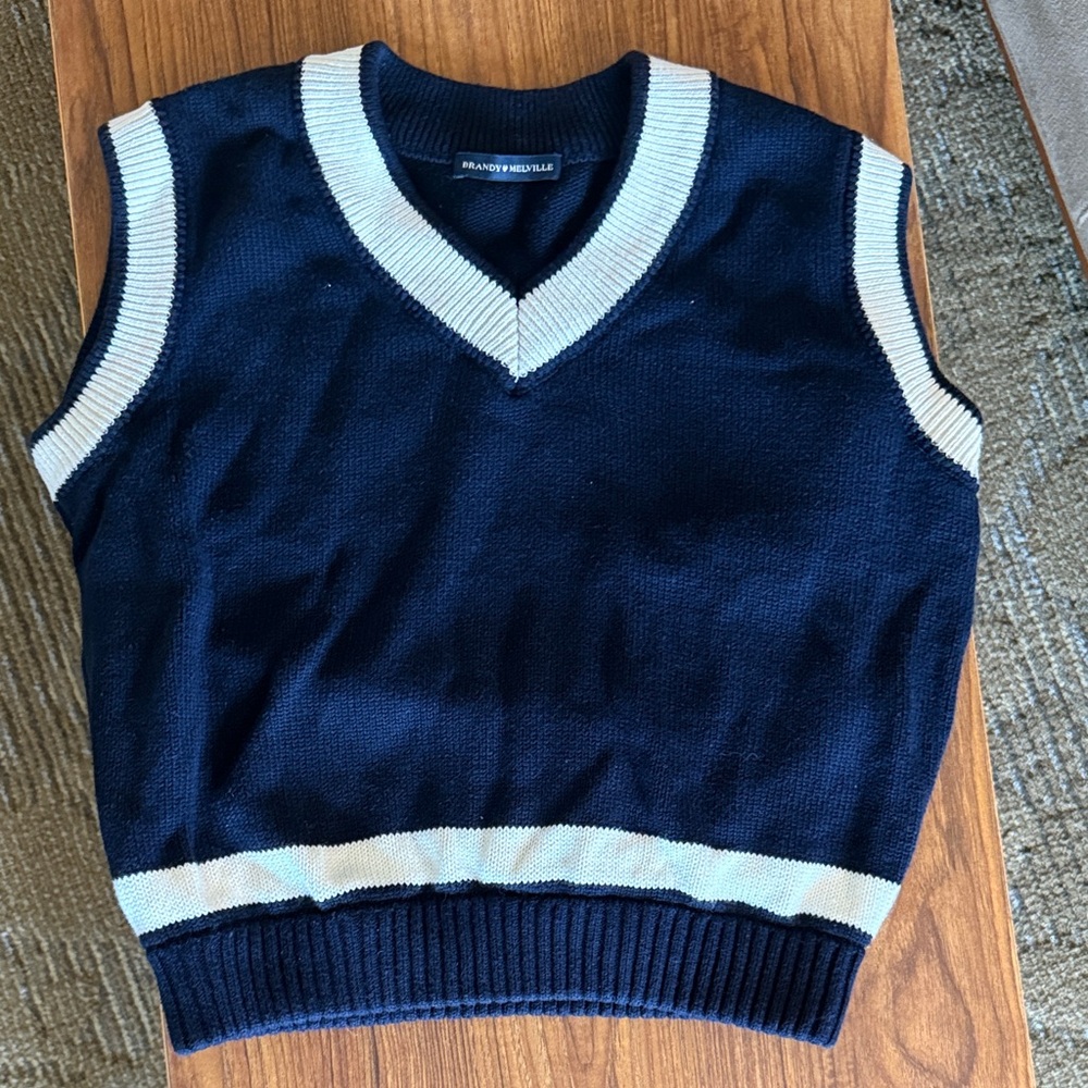 Brandy Melville Navy Knit Sweater Vest